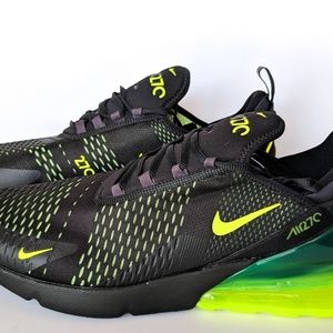 Nike Air Max 270 Black Volt Running Shoes Size 15